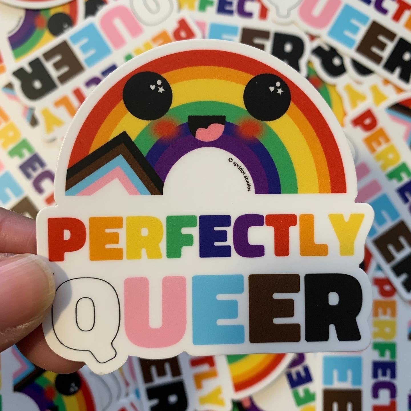 Perfectly Queer Pride Rainbow Sticker - Apridot Studios