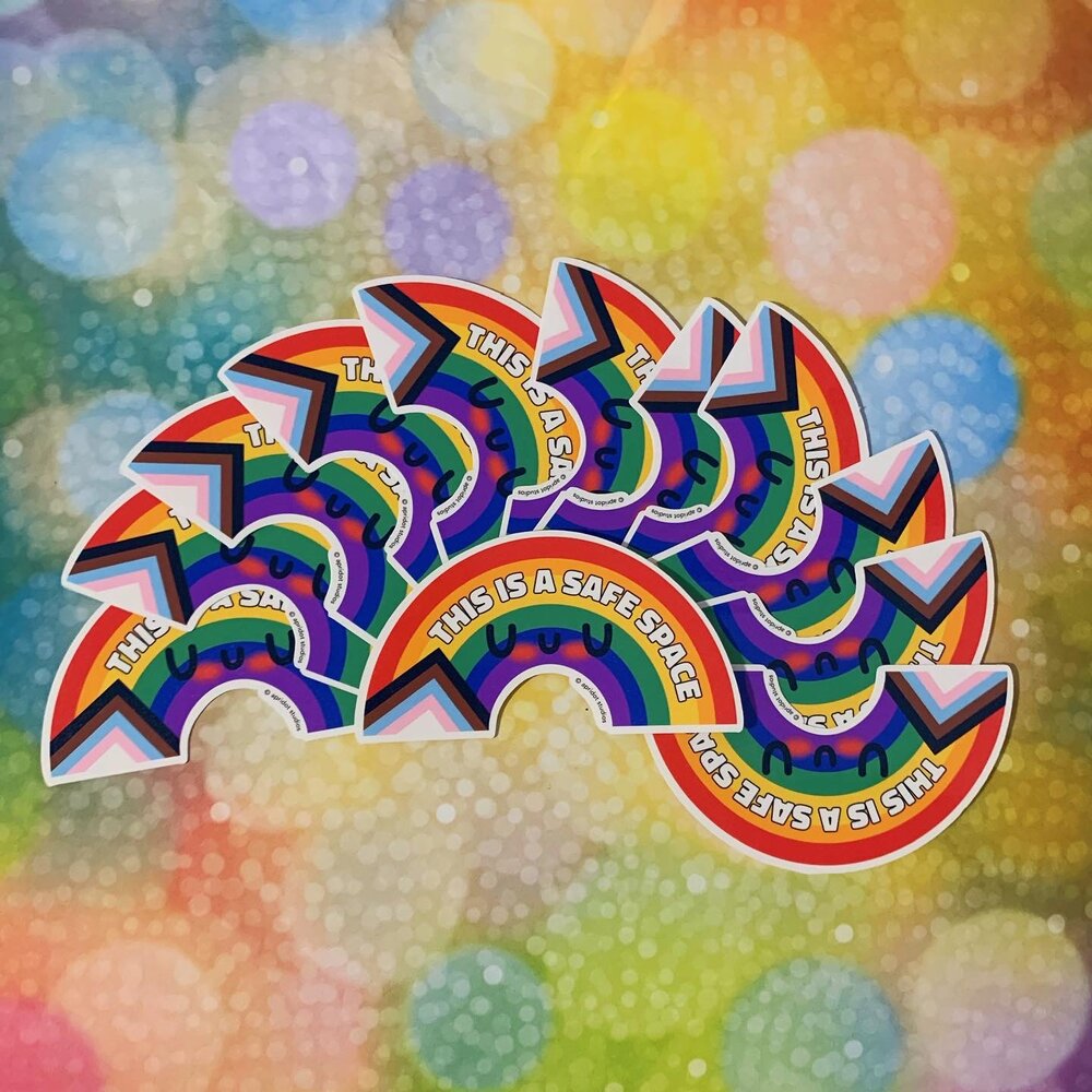 Safe Space Progressive Pride Flag Sticker - Apridot Studios
