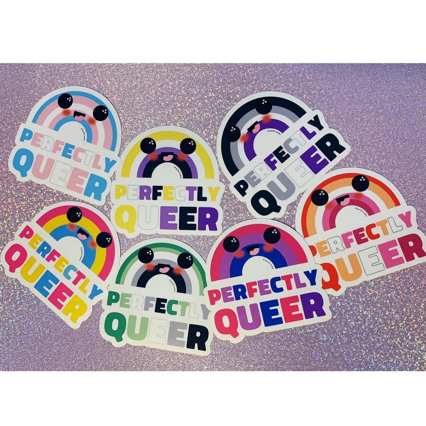 Perfectly Queer Pride Rainbow Sticker - Apridot Studios