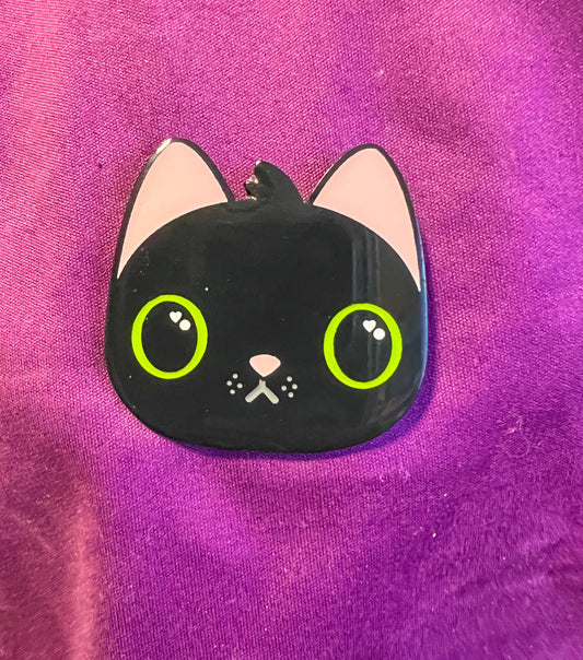 Brie the Black Cat Enamel Pin - Apridot Studios