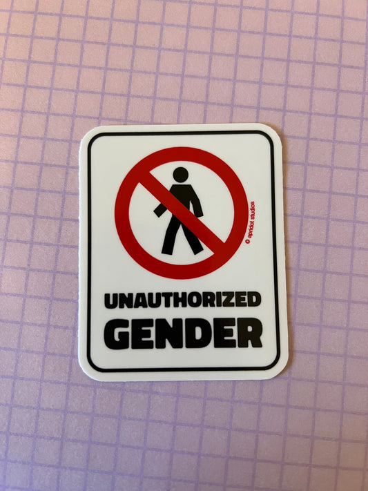 Unauthorized Gender Sticker