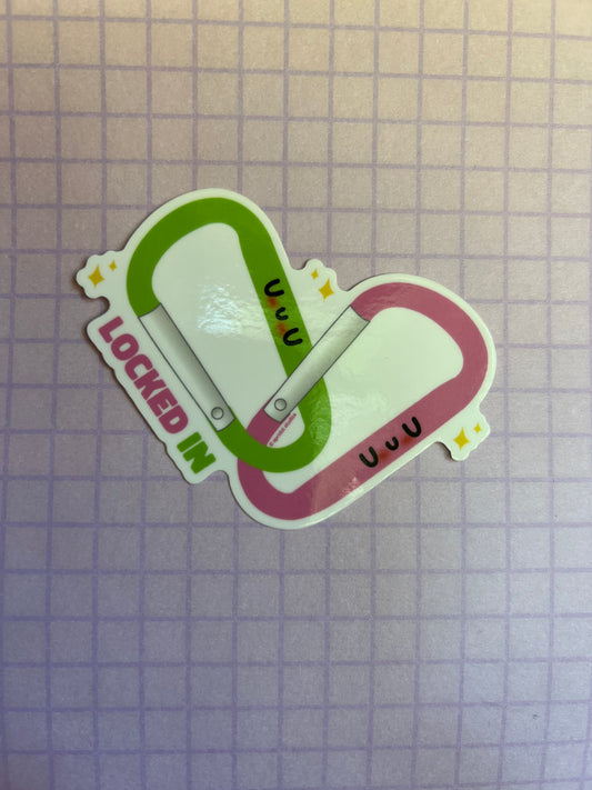 Locked In Carabiner Sticker