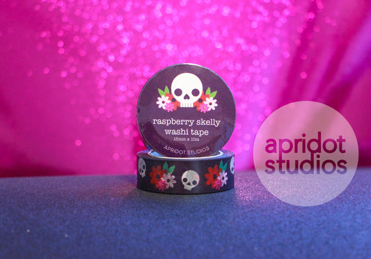 Raspberry Skelly Washi Tape - Apridot Studios