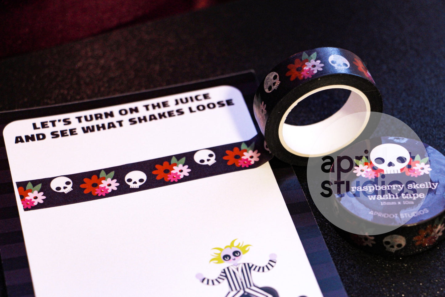 Raspberry Skelly Washi Tape - Apridot Studios