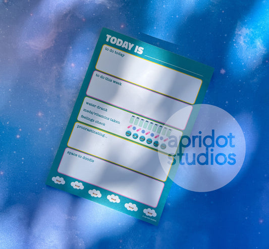 Today Daily Tracker Clouds Notepad - Apridot Studios