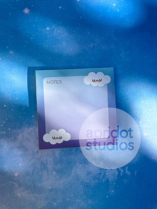 Happy Little Cloud Blue Sticky Notes - Apridot Studios