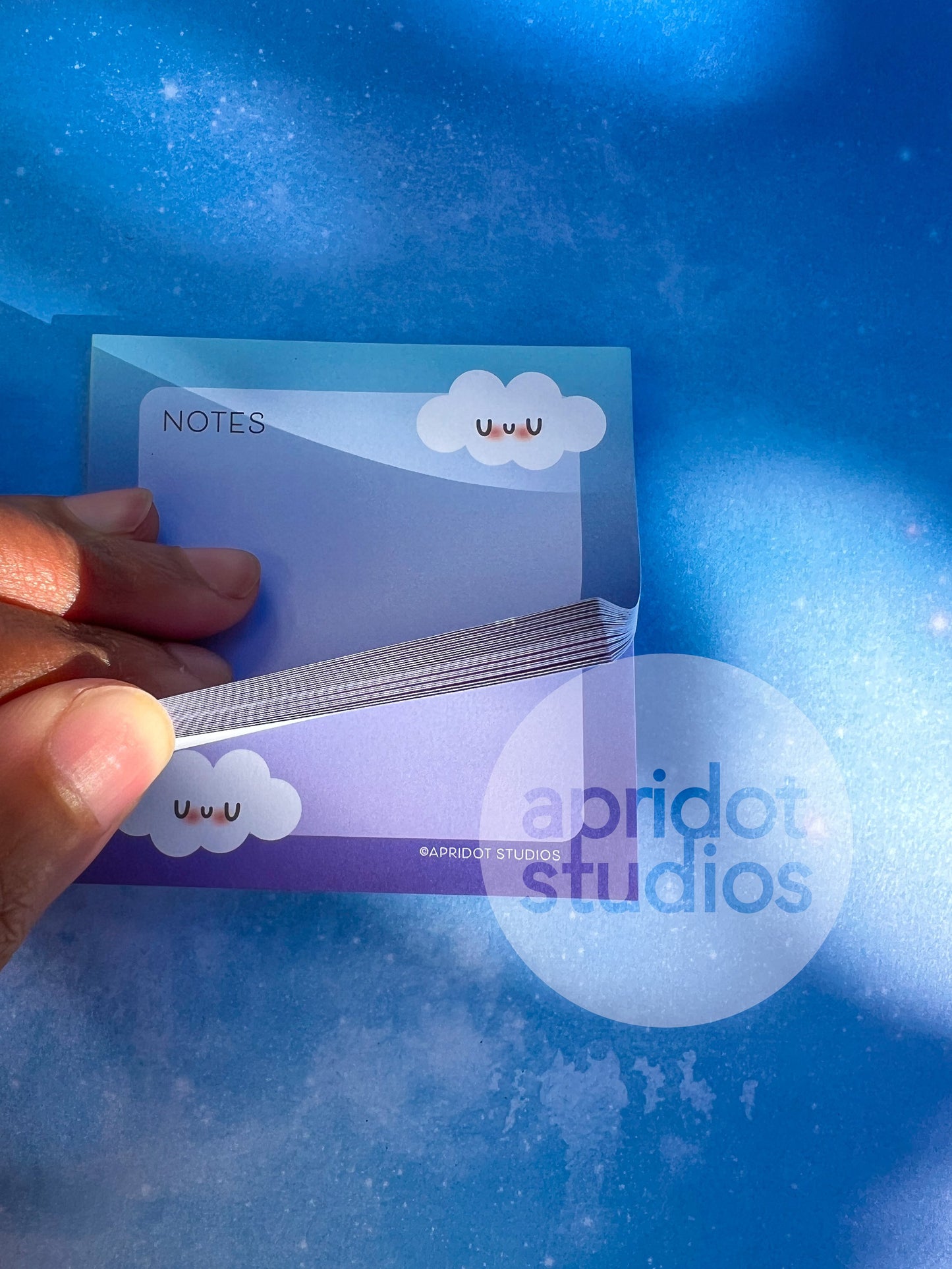 Happy Little Cloud Blue Sticky Notes - Apridot Studios