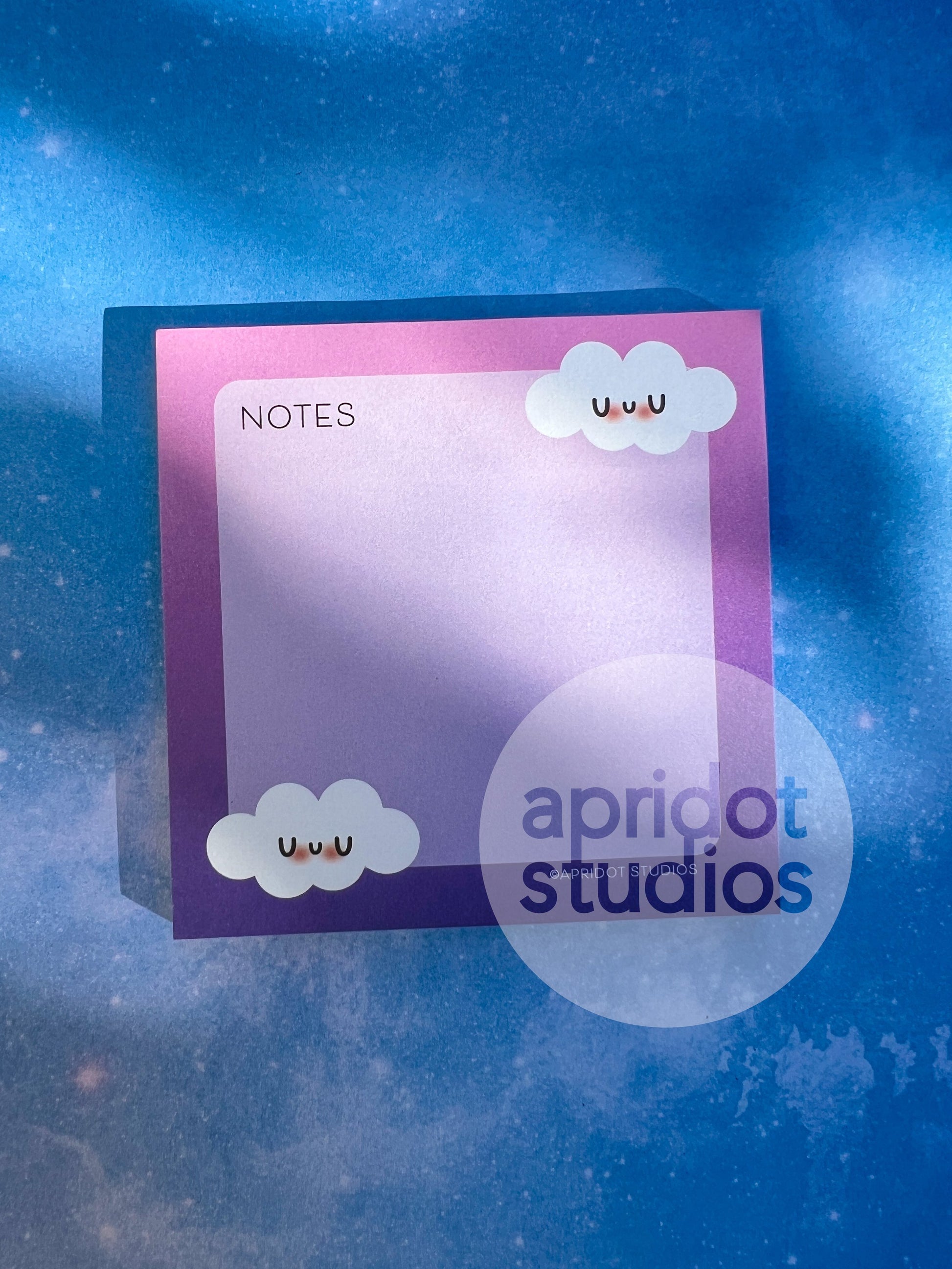 Happy Little Pink Cloud Sticky Notes - Apridot Studios