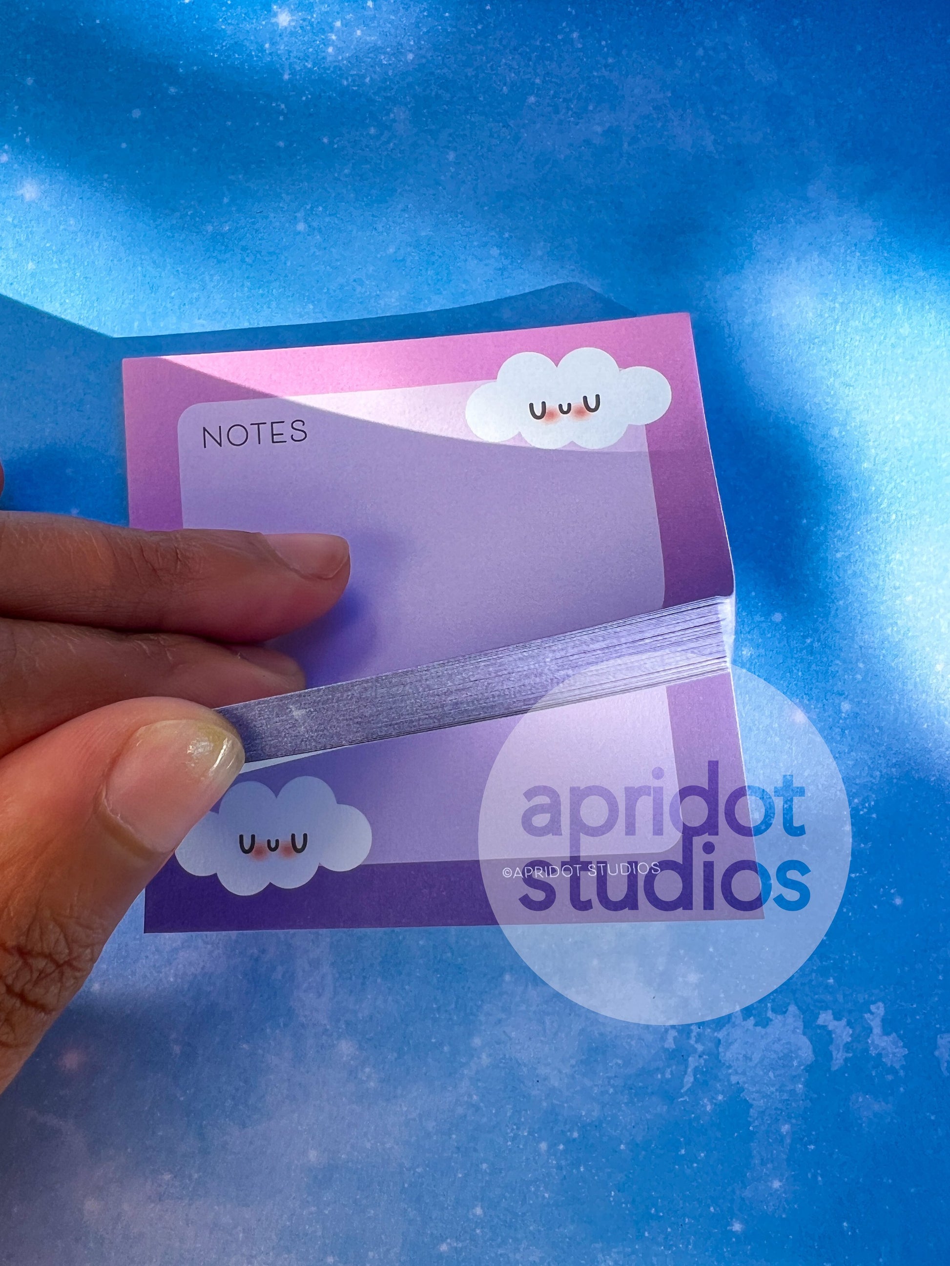 Happy Little Pink Cloud Sticky Notes - Apridot Studios