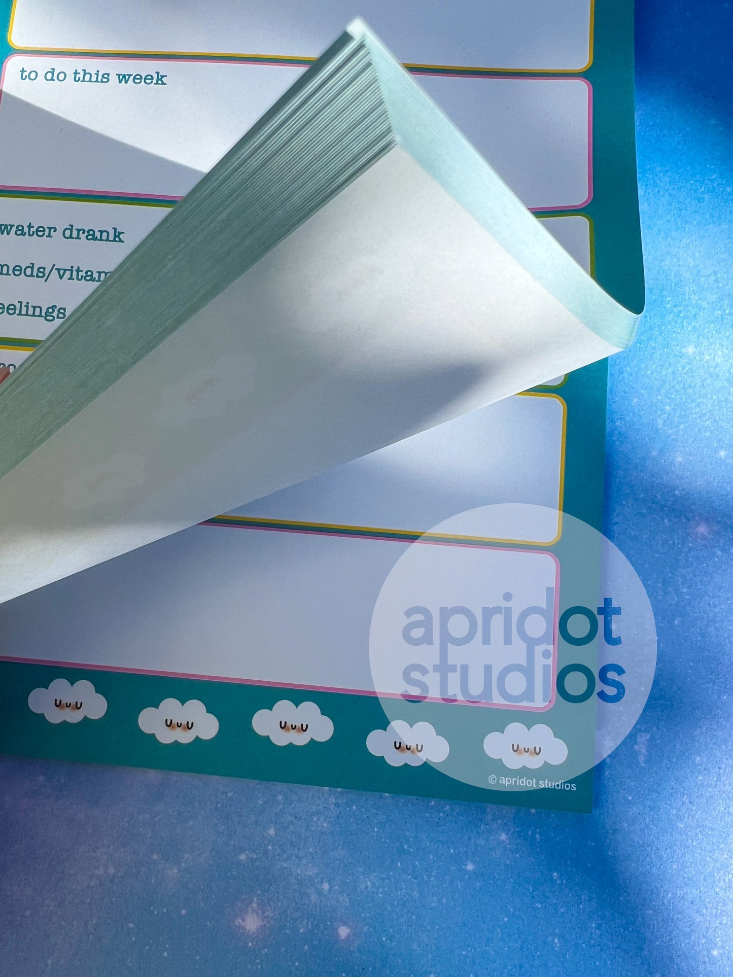Today Daily Tracker Clouds Notepad - Apridot Studios