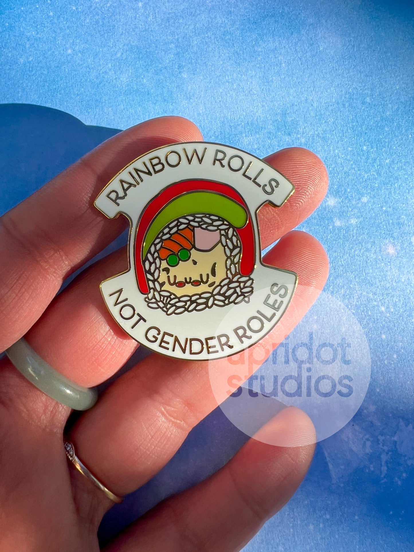 Rainbow Rolls Enamel Pin - Apridot Studios