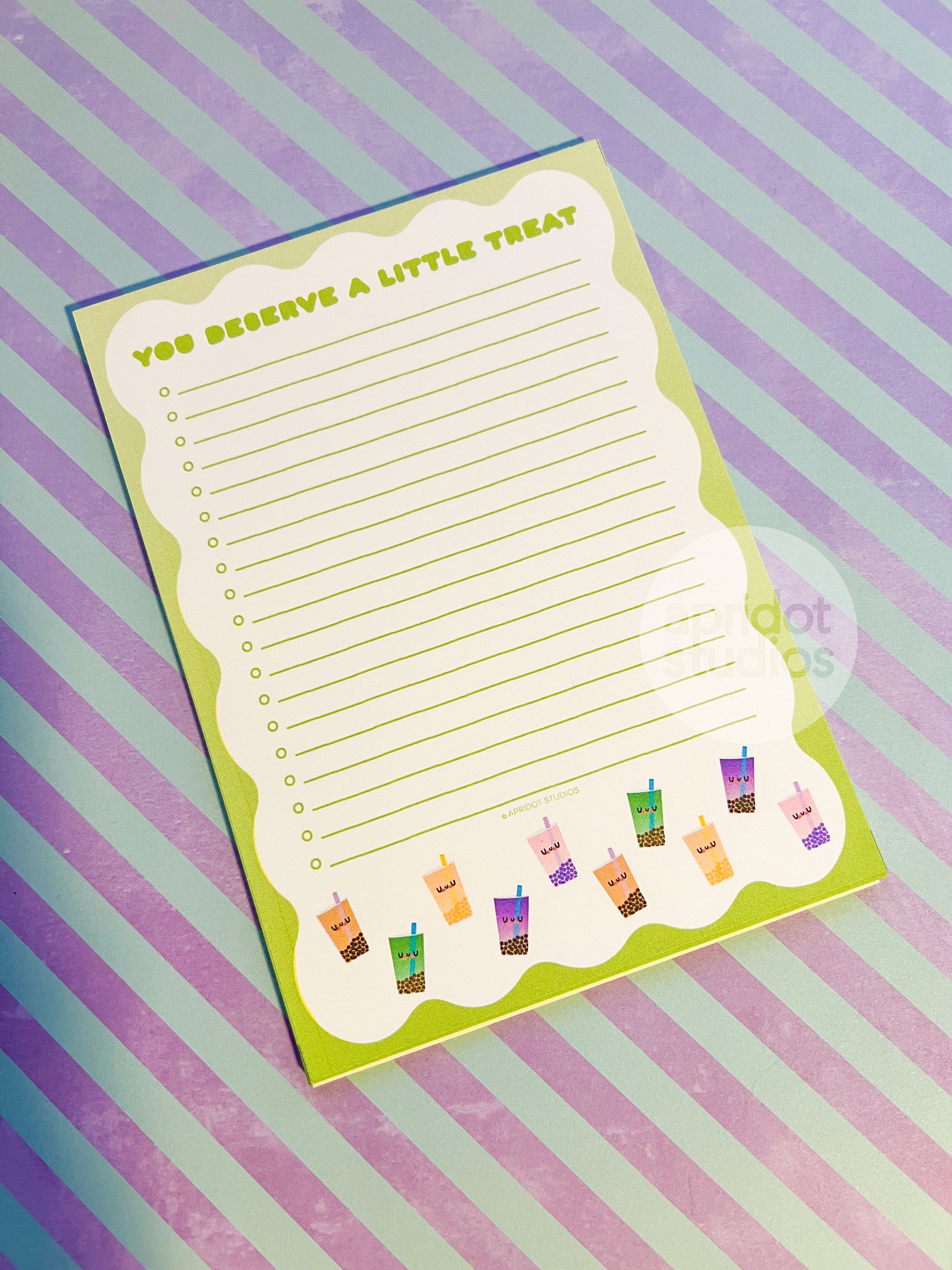 You Deserve A Little Treat Boba Notepad - Apridot Studios