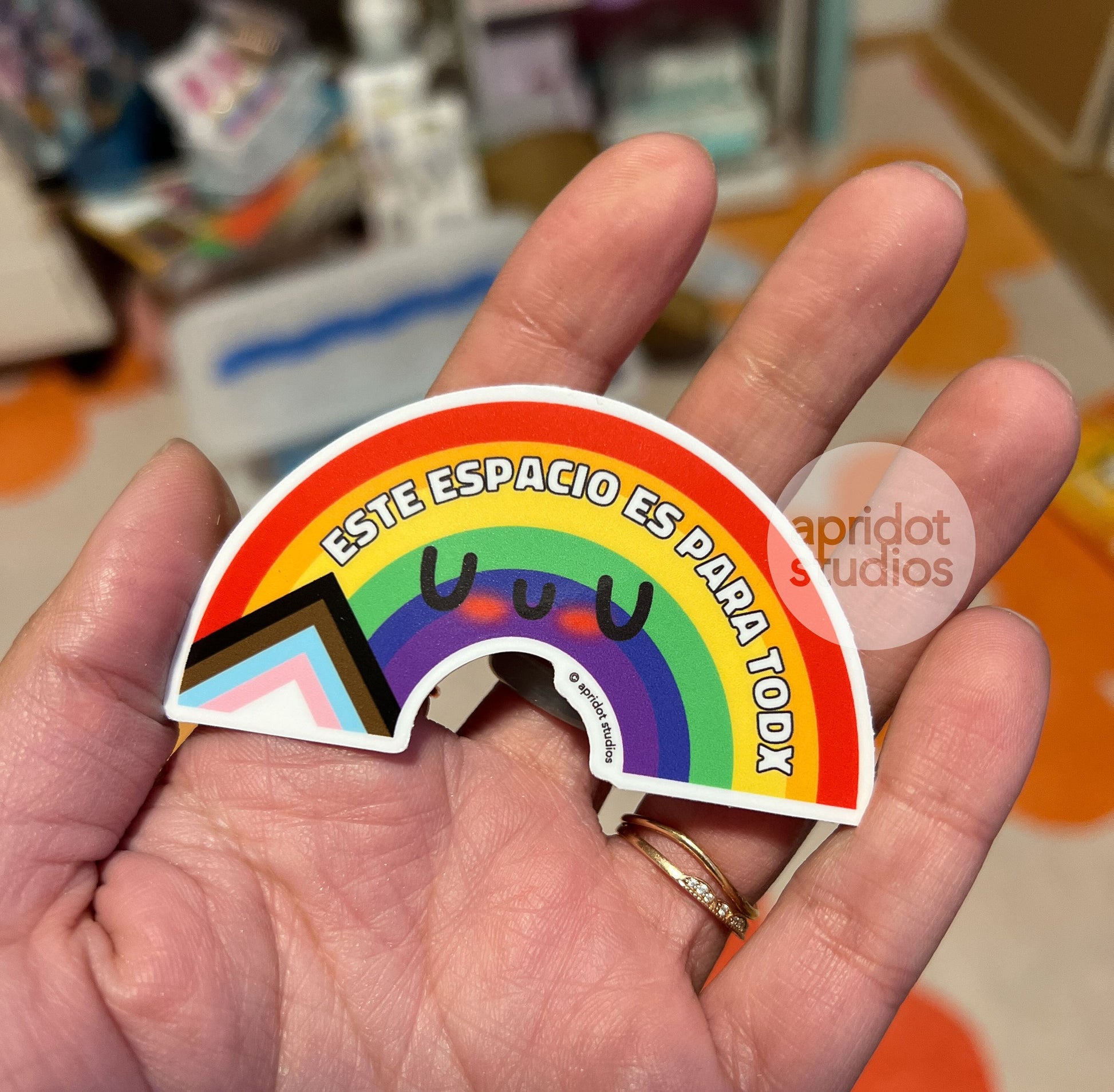 Espacio Seguro Bandera de Orgullo LGBTQ+ Sticker - Apridot Studios