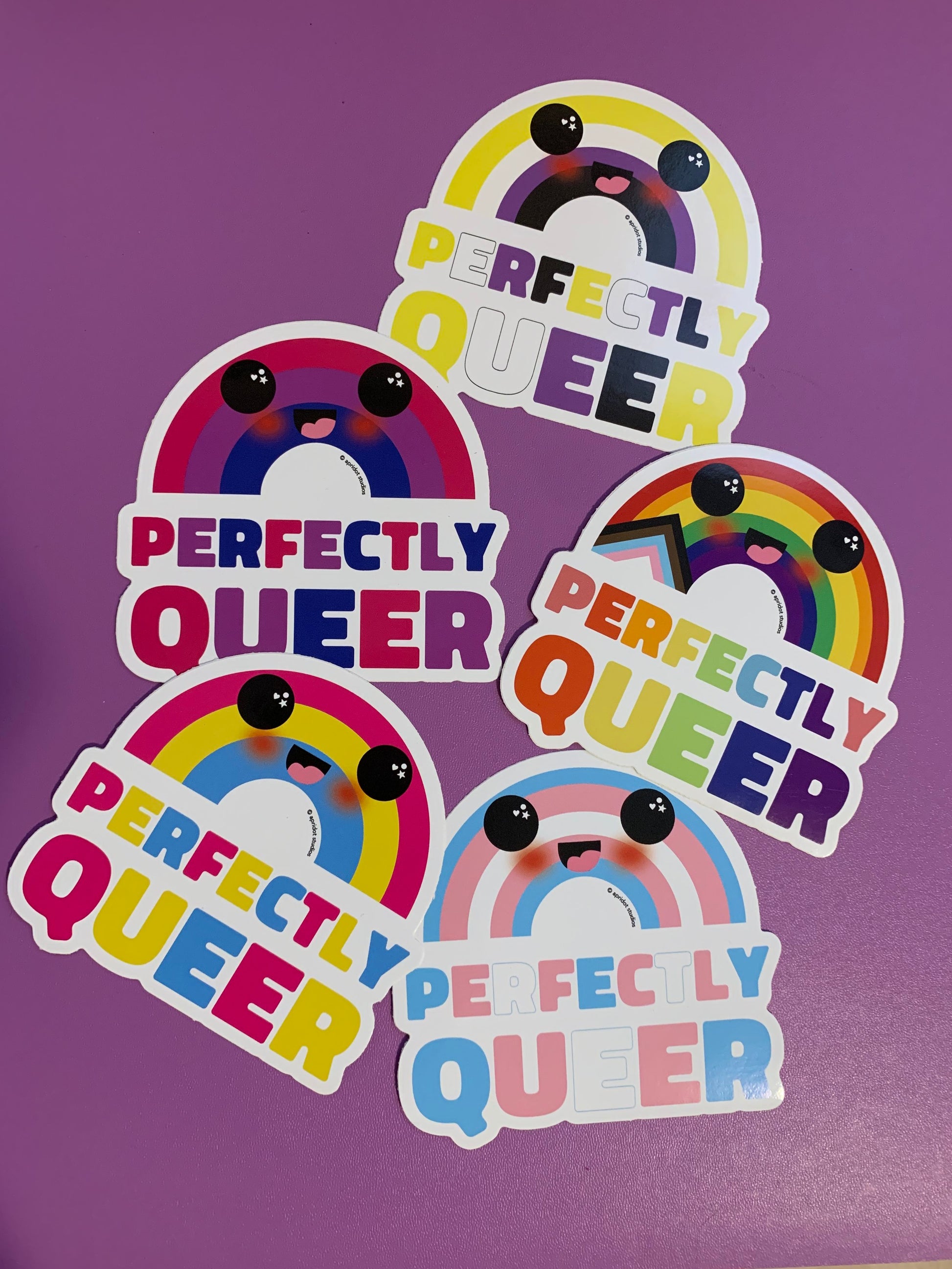 *JUMBO* Perfectly Queer Pride Rainbow Sticker - Apridot Studios