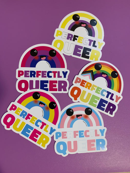 *JUMBO* Perfectly Queer Pride Rainbow Sticker - Apridot Studios