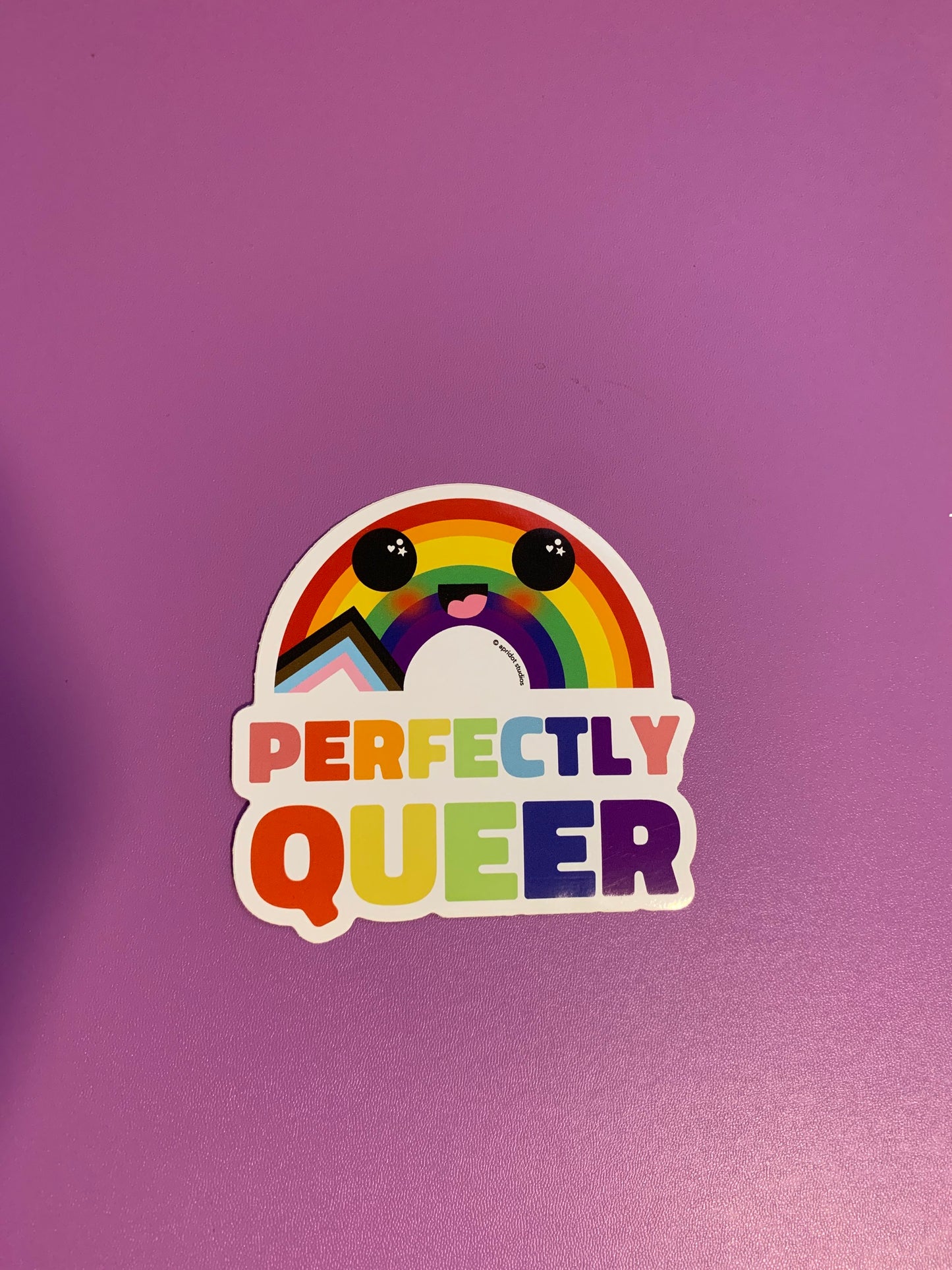 *JUMBO* Perfectly Queer Pride Rainbow Sticker - Apridot Studios