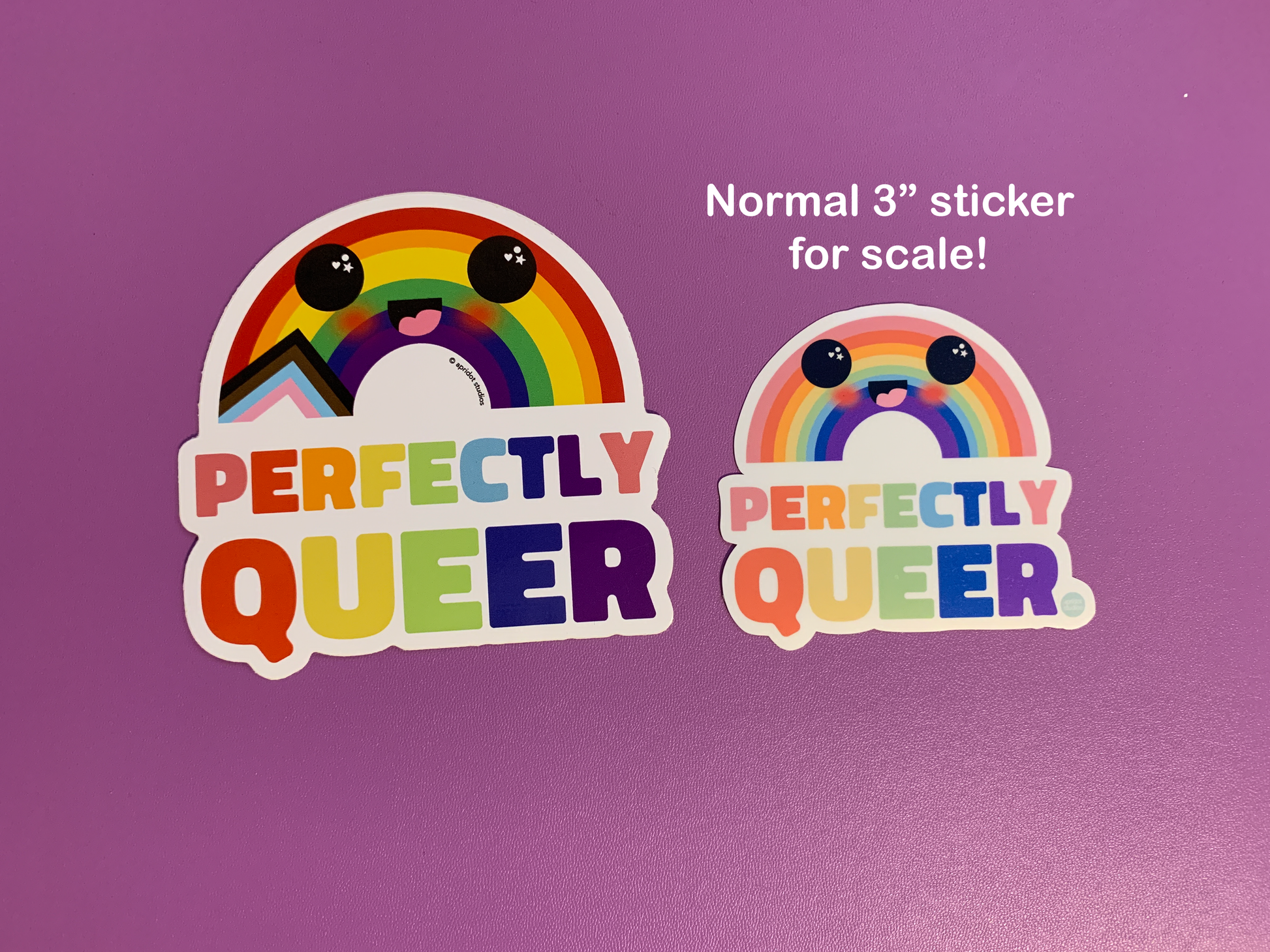 *JUMBO* Perfectly Queer Pride Rainbow Sticker - Apridot Studios