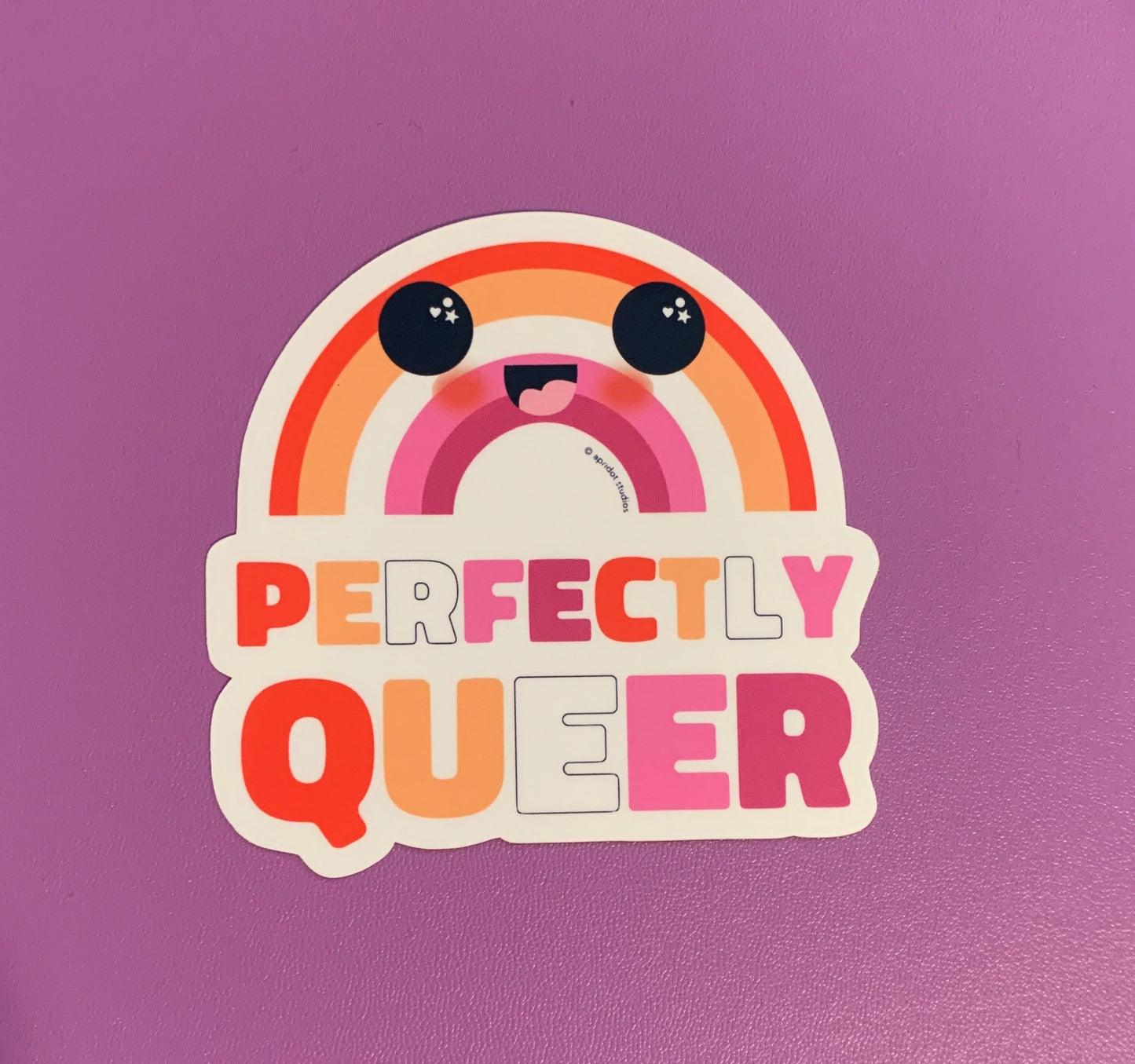 *JUMBO* Perfectly Queer Pride Rainbow Sticker - Apridot Studios