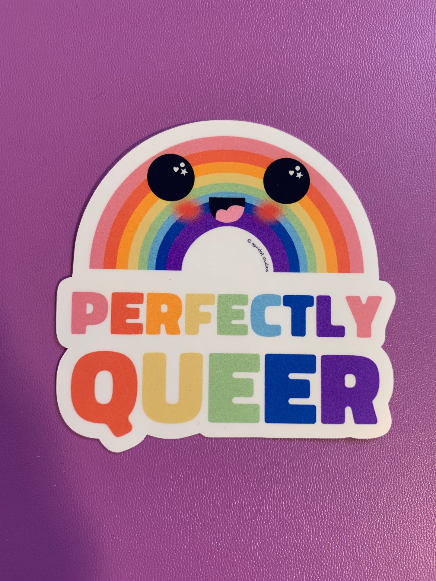 Perfectly Queer Pride Rainbow Sticker - Apridot Studios