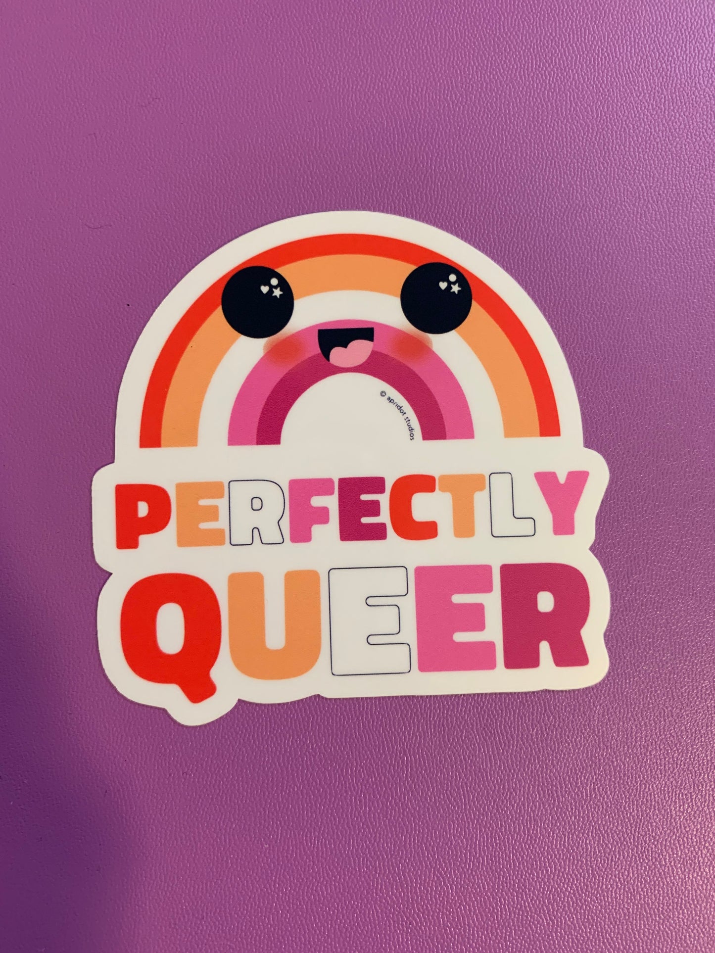 Perfectly Queer Pride Rainbow Sticker - Apridot Studios