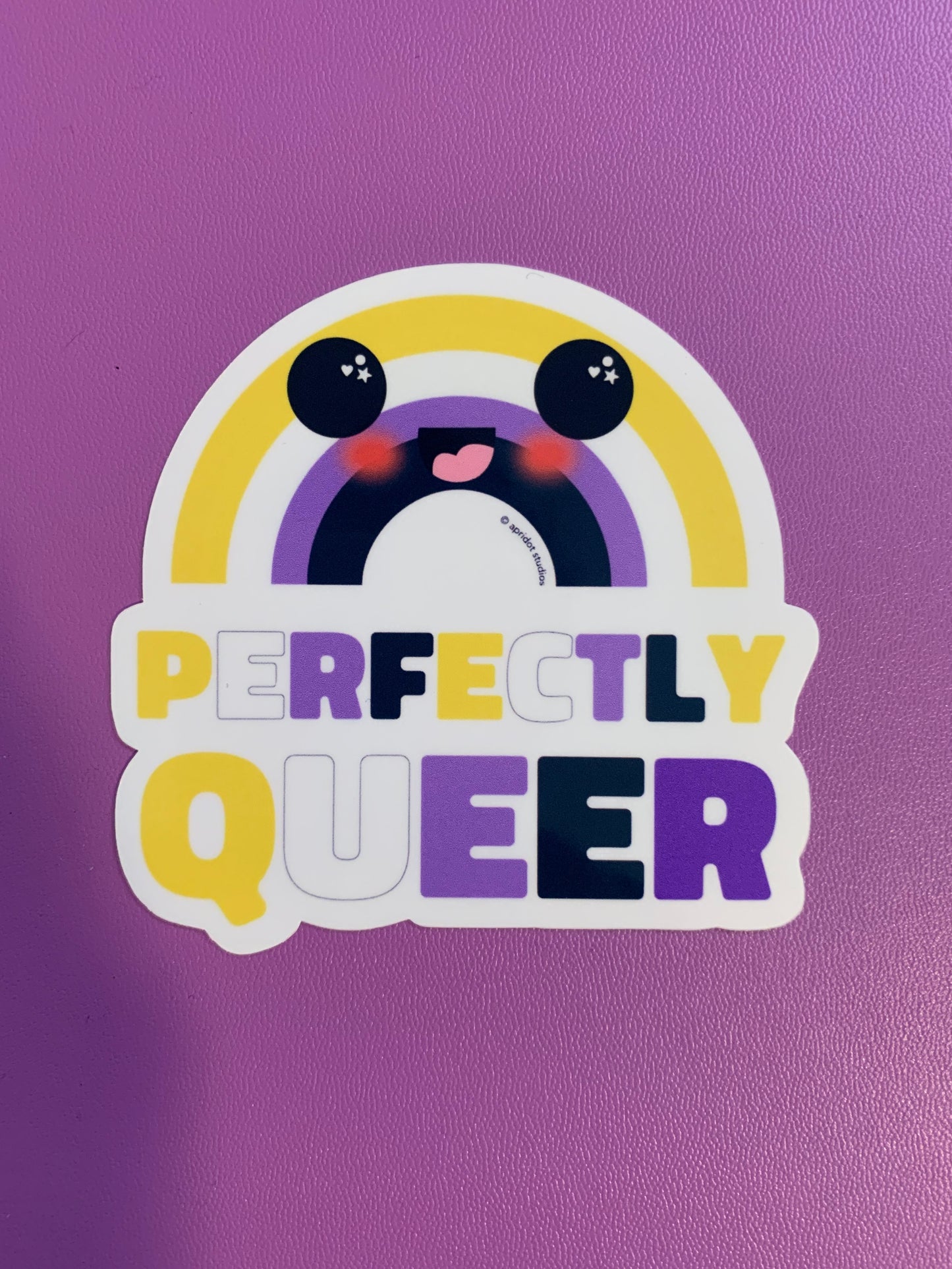 Perfectly Queer Pride Rainbow Sticker - Apridot Studios