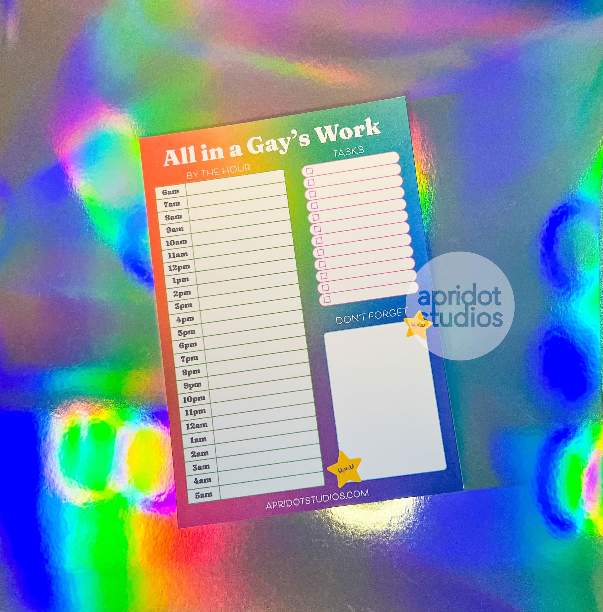 All in a Gay's Work Notepad - Apridot Studios
