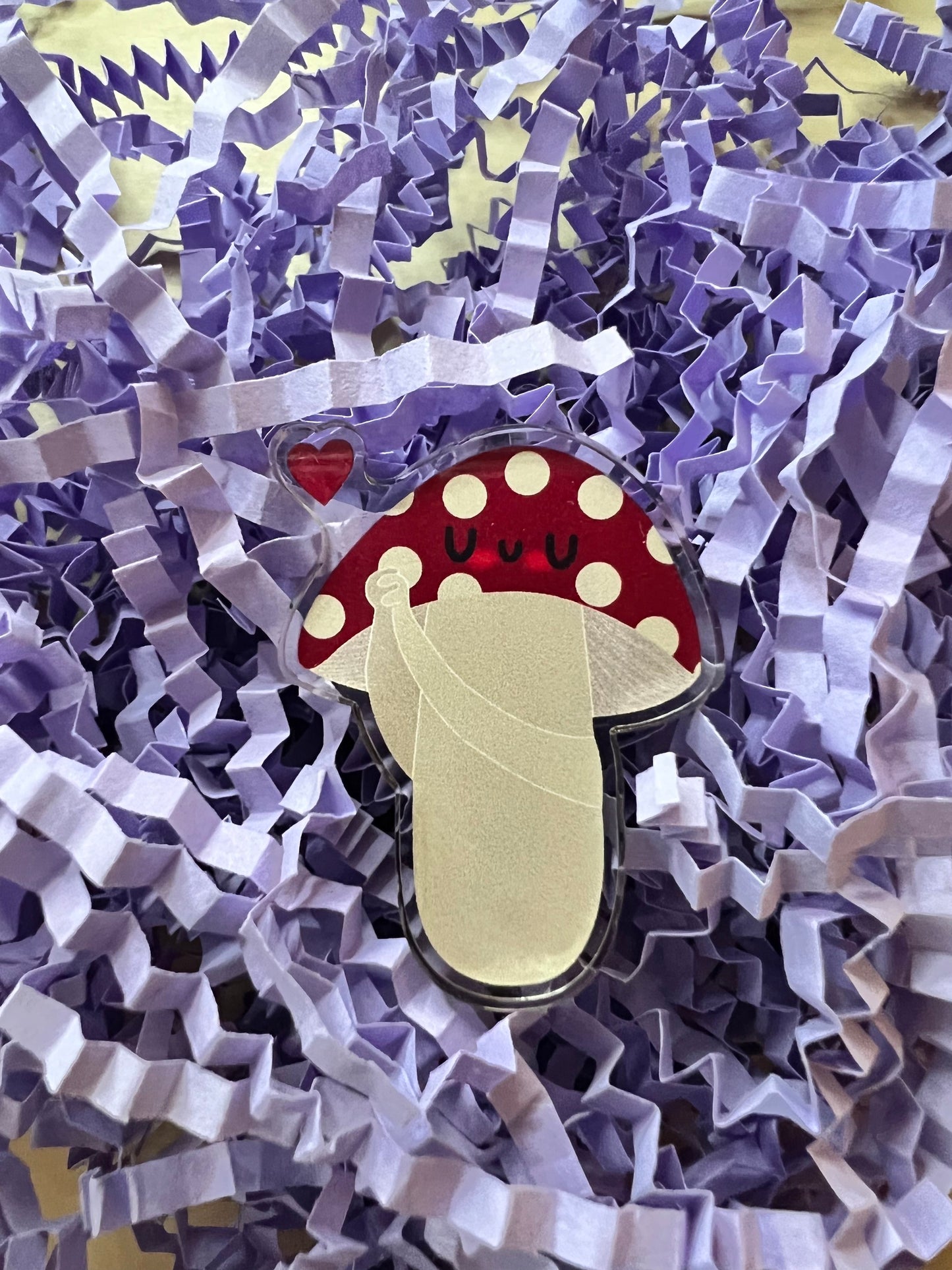 Mushroom Acrylic Pin - Apridot Studios