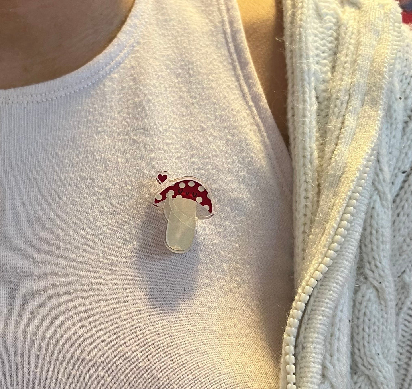 Mushroom Acrylic Pin - Apridot Studios