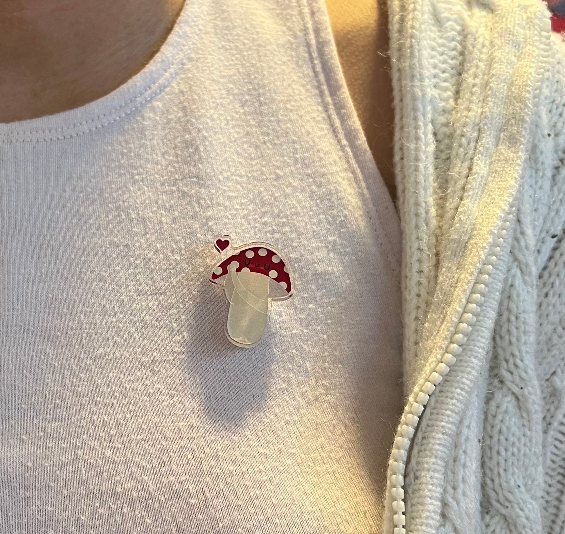 Mushroom Acrylic Pin - Apridot Studios