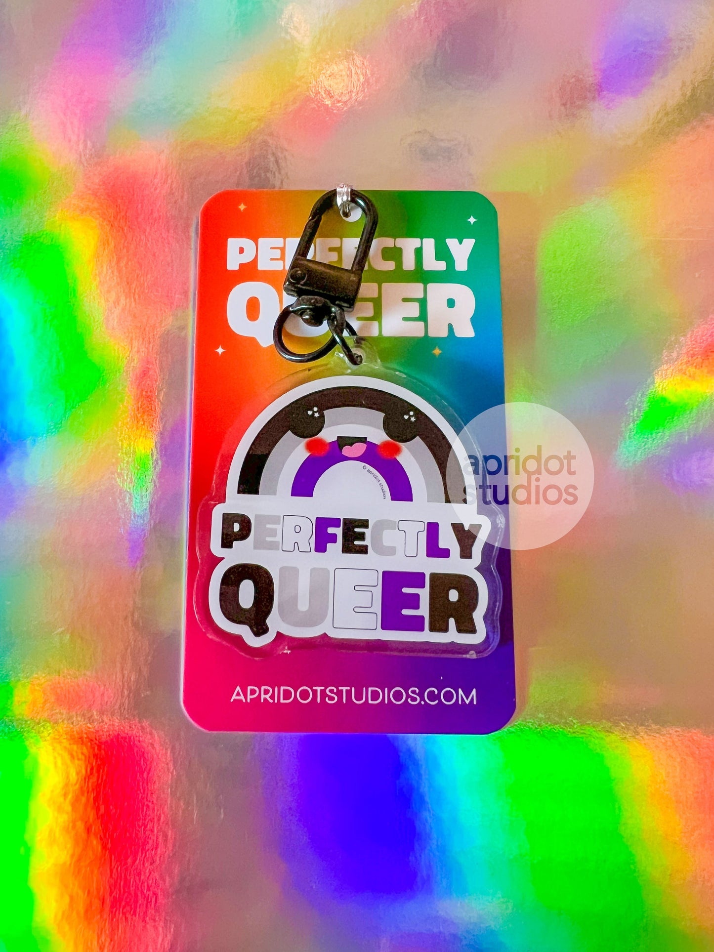 Perfectly Queer Pride Rainbow Keychain - Apridot Studios