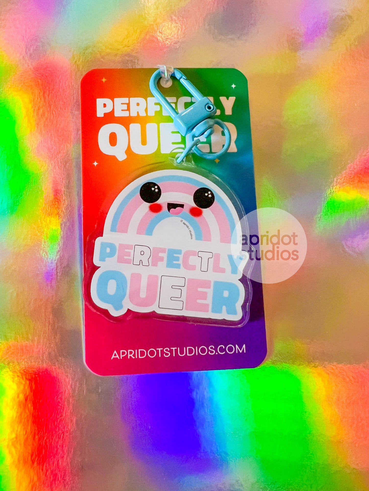 Perfectly Queer Pride Rainbow Keychain - Apridot Studios