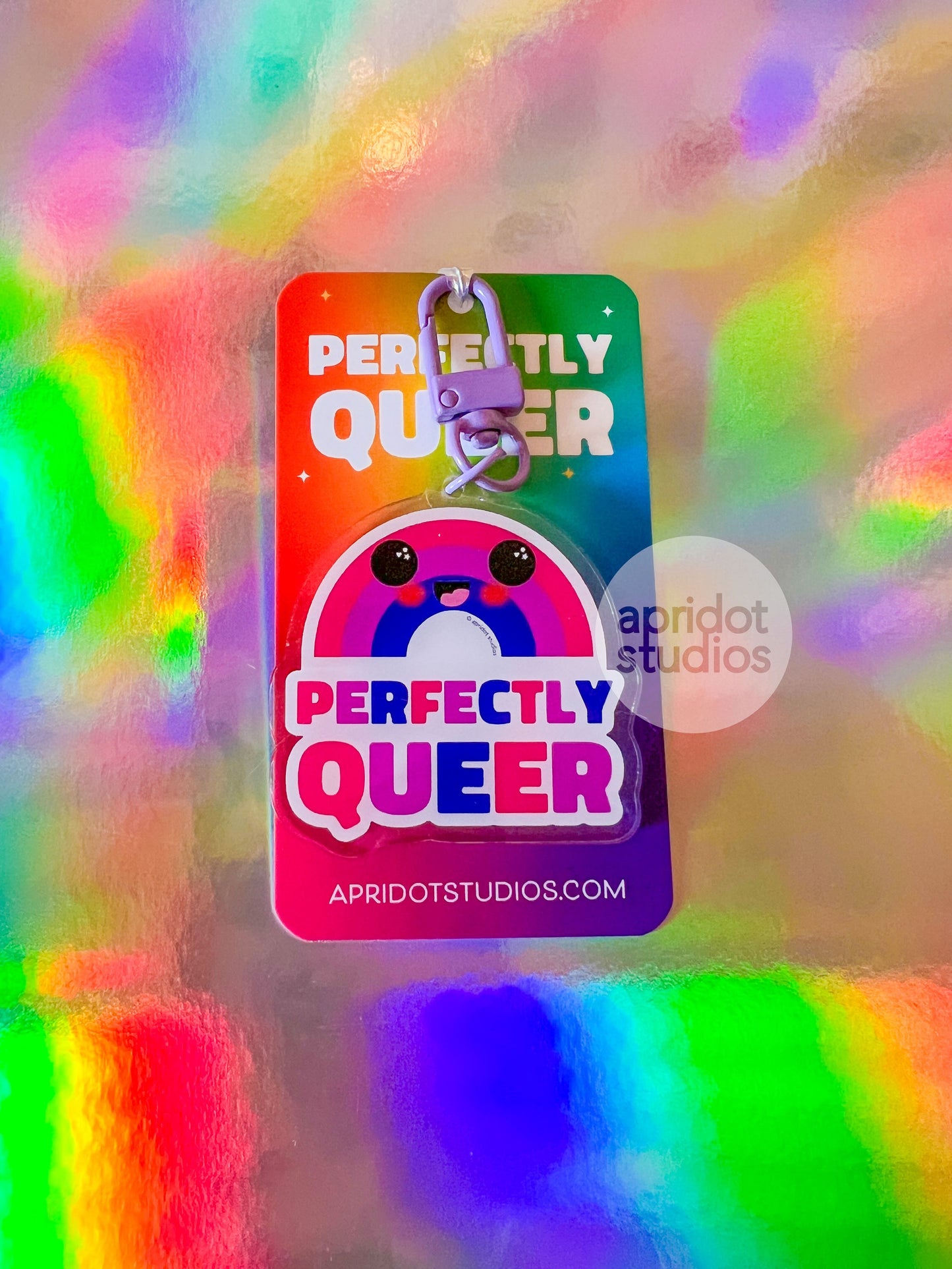 Perfectly Queer Pride Rainbow Keychain - Apridot Studios