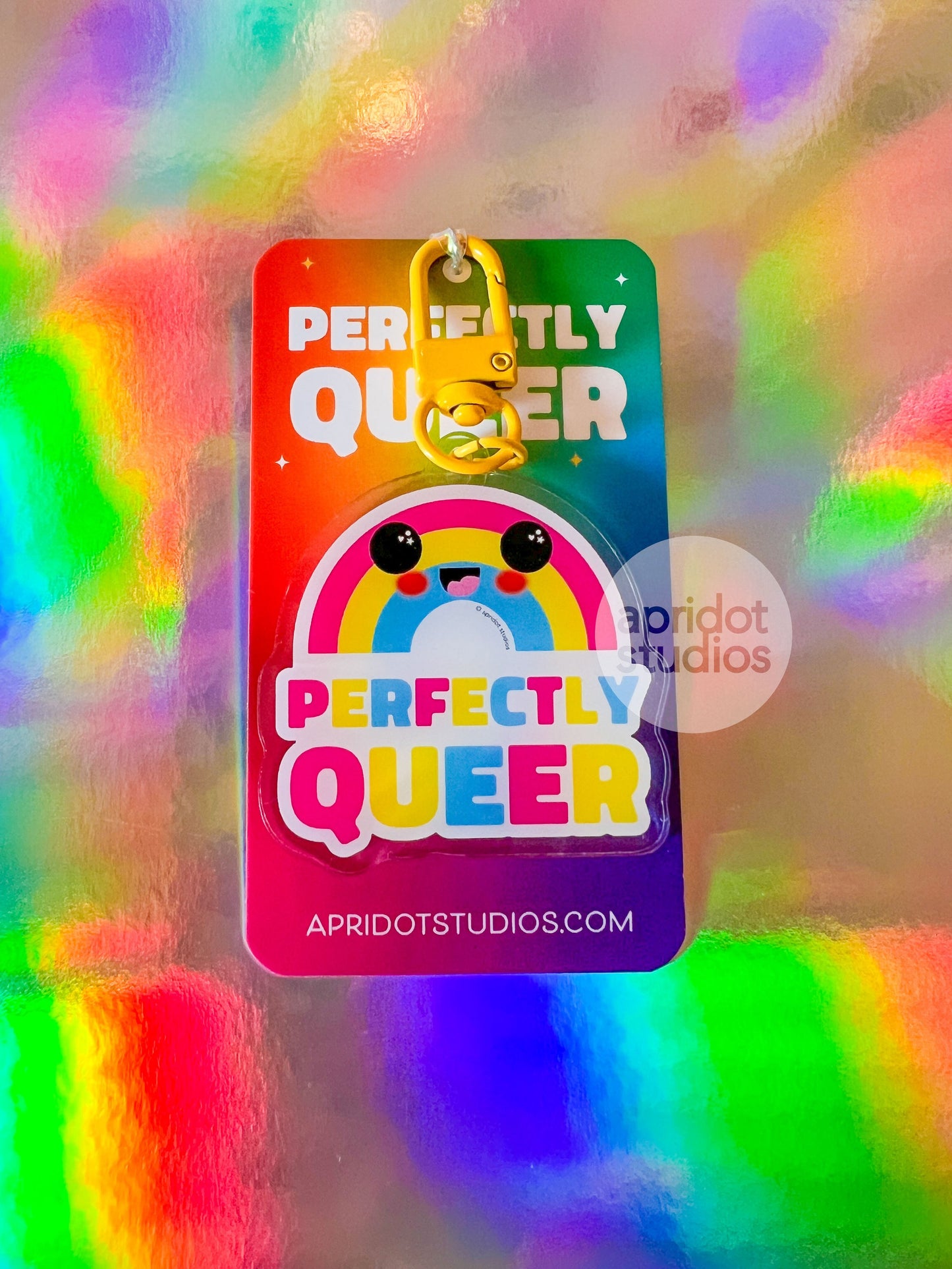 Perfectly Queer Pride Rainbow Keychain - Apridot Studios