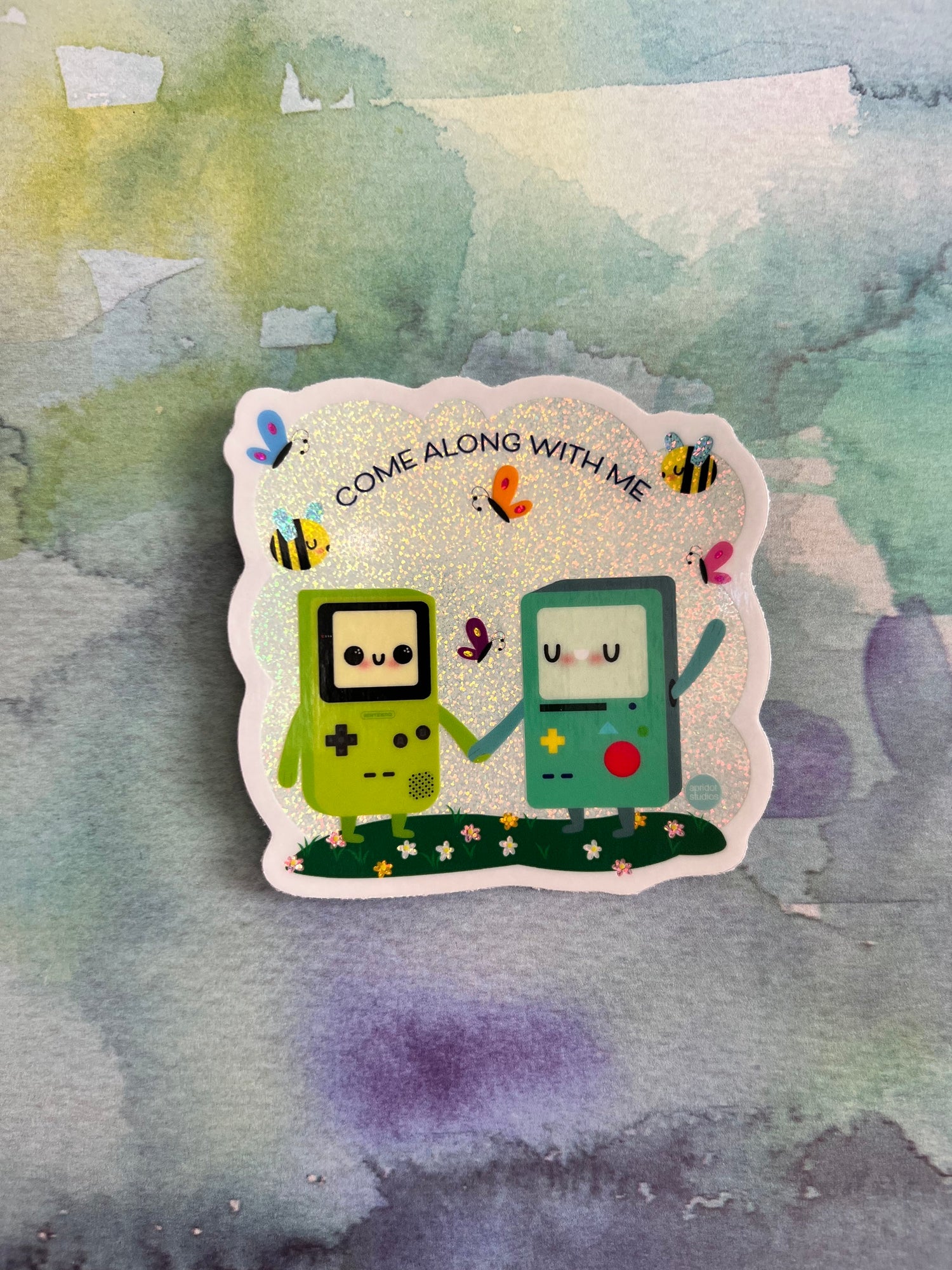 *Holographic* Come Along With Me Sticker - Apridot Studios