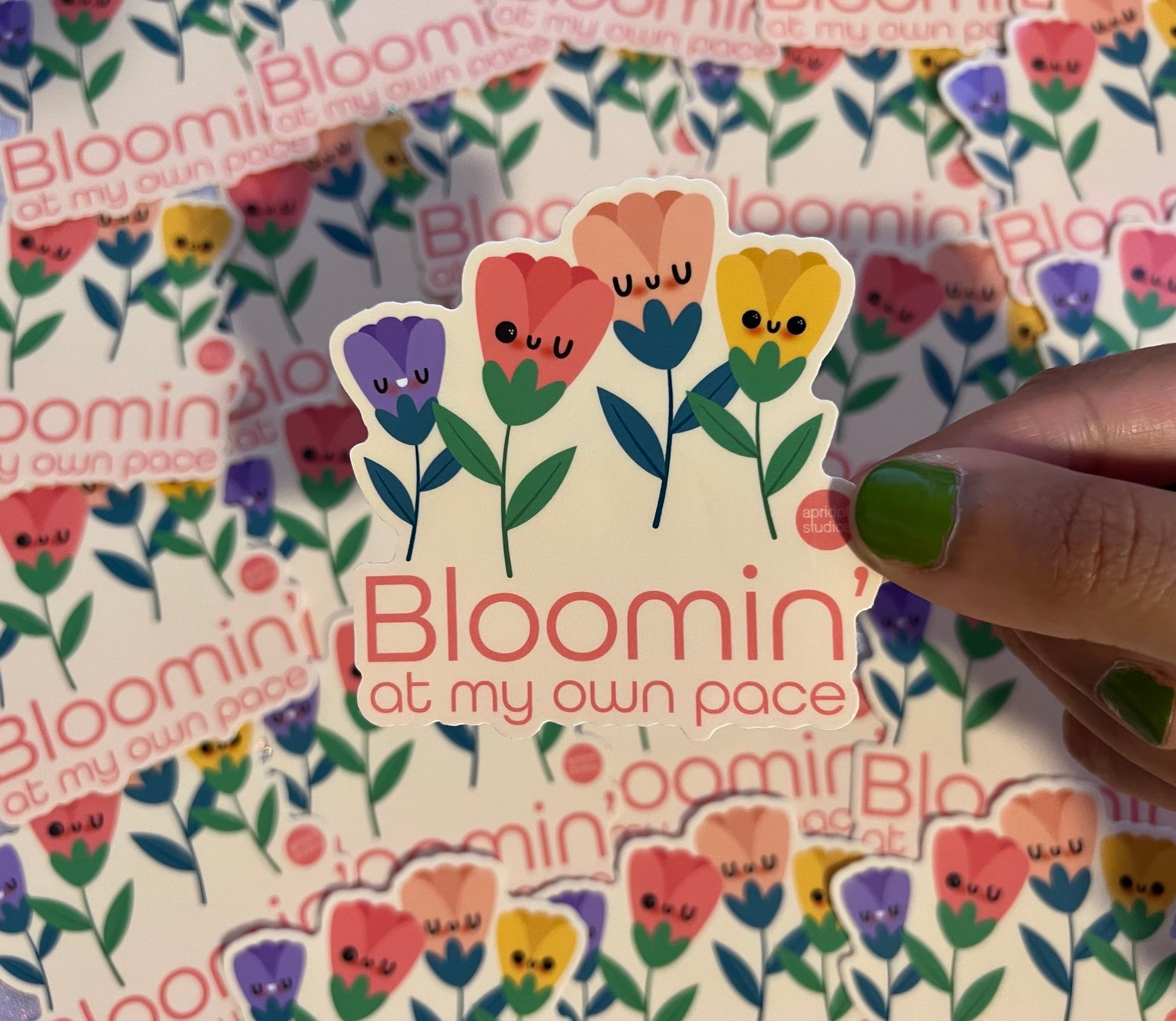 Bloomin’ at My Own Pace Sticker - Apridot Studios