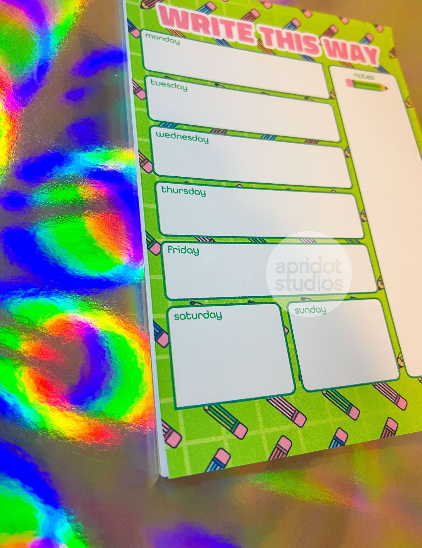Write This Way Weekly Notepad - Apridot Studios