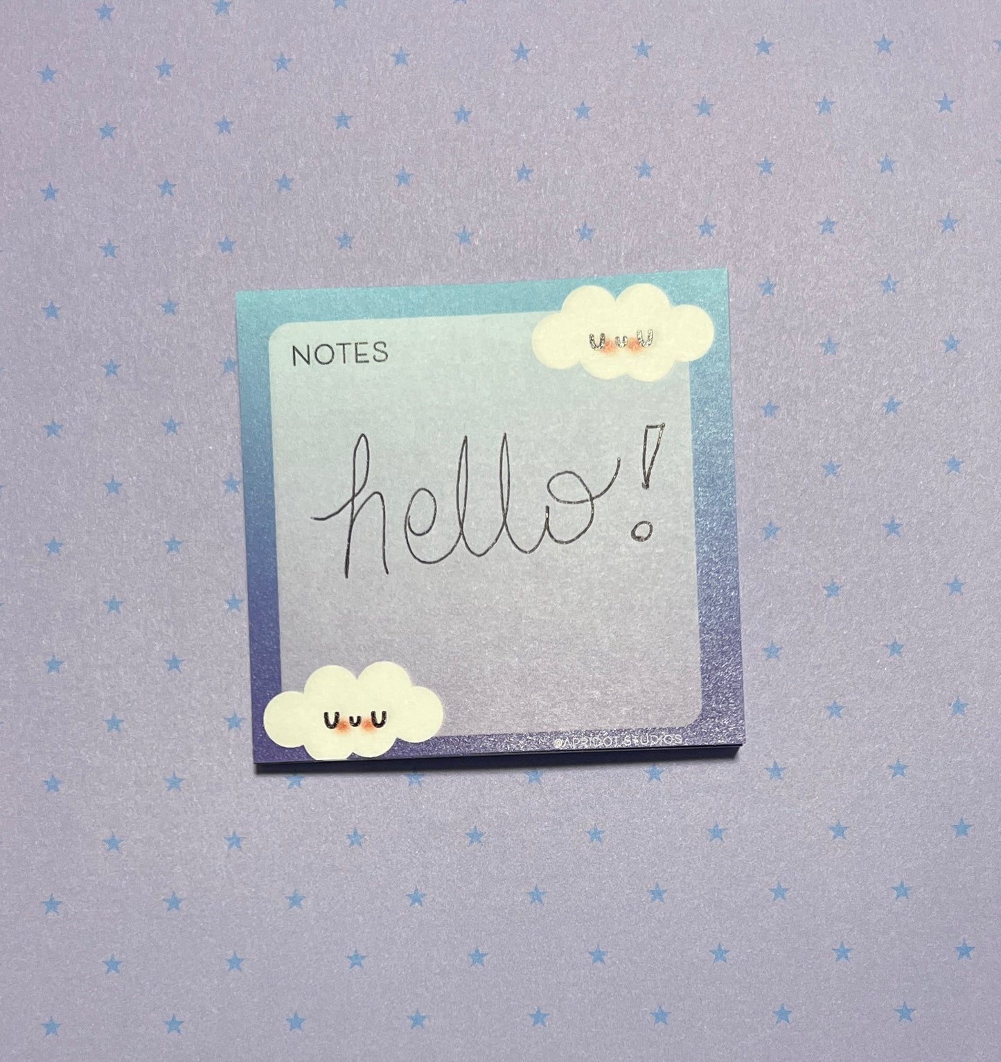 Happy Little Cloud Blue Sticky Notes - Apridot Studios