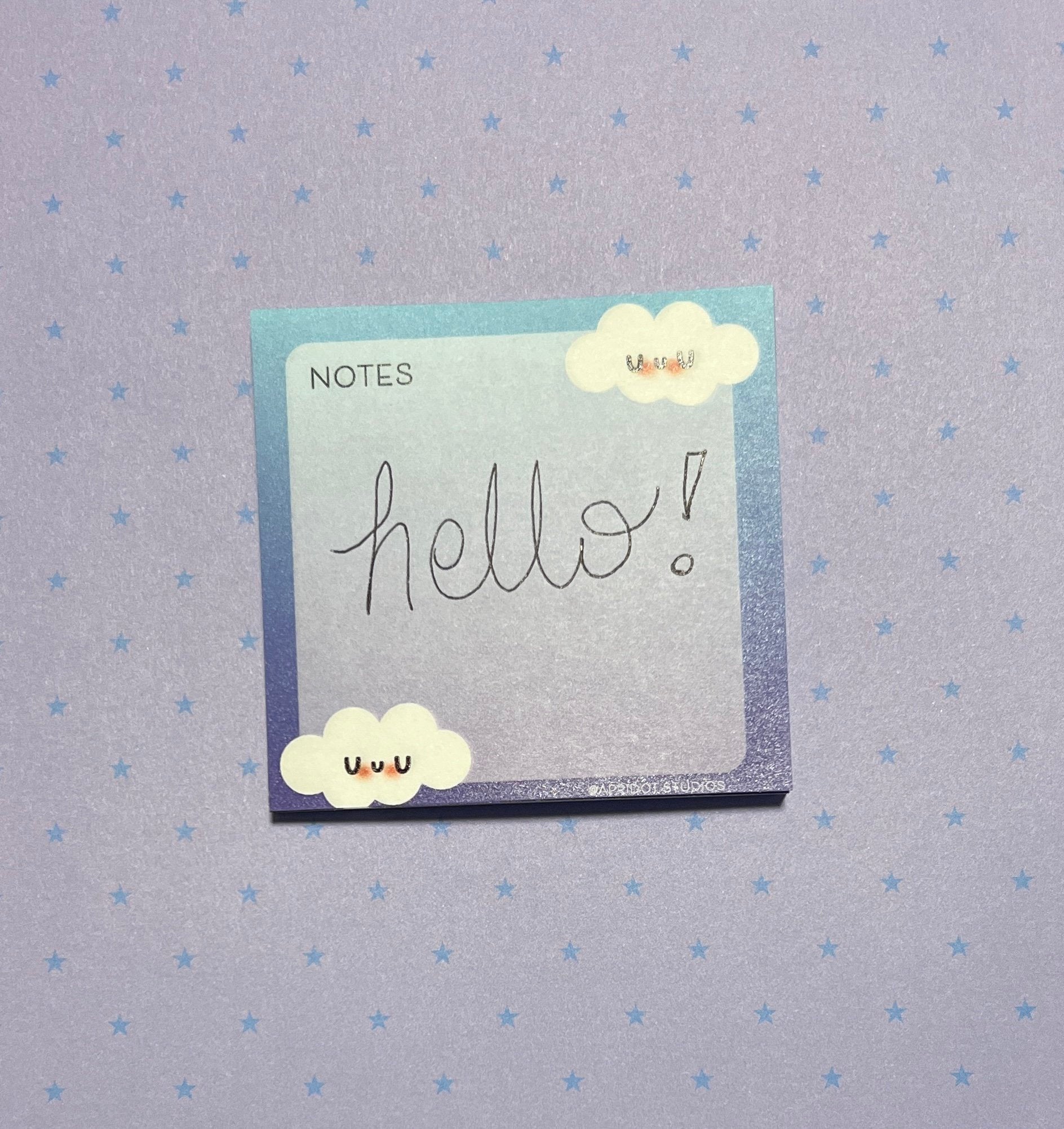 Happy Little Cloud Blue Sticky Notes - Apridot Studios