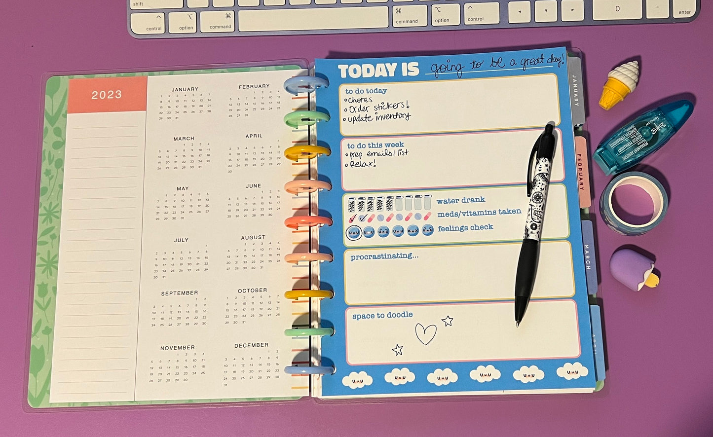 Cutie Clouds Daily/Weekly Tracker Sheets - Apridot Studios