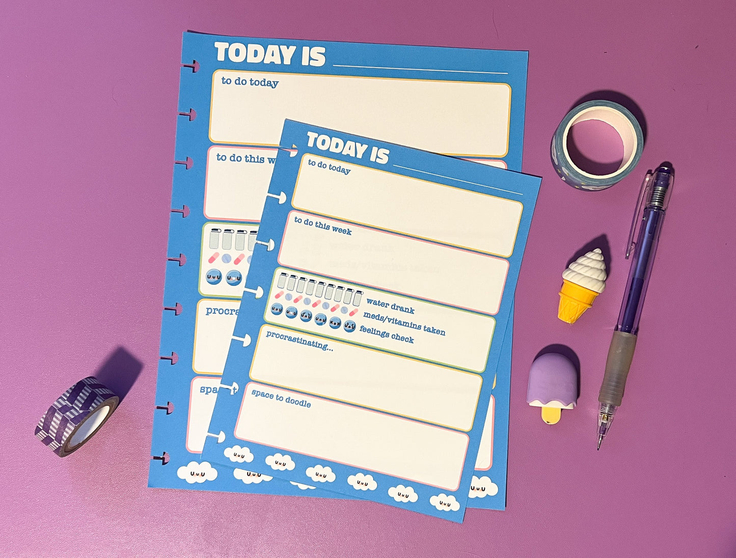 Cutie Clouds Daily/Weekly Tracker Sheets - Apridot Studios