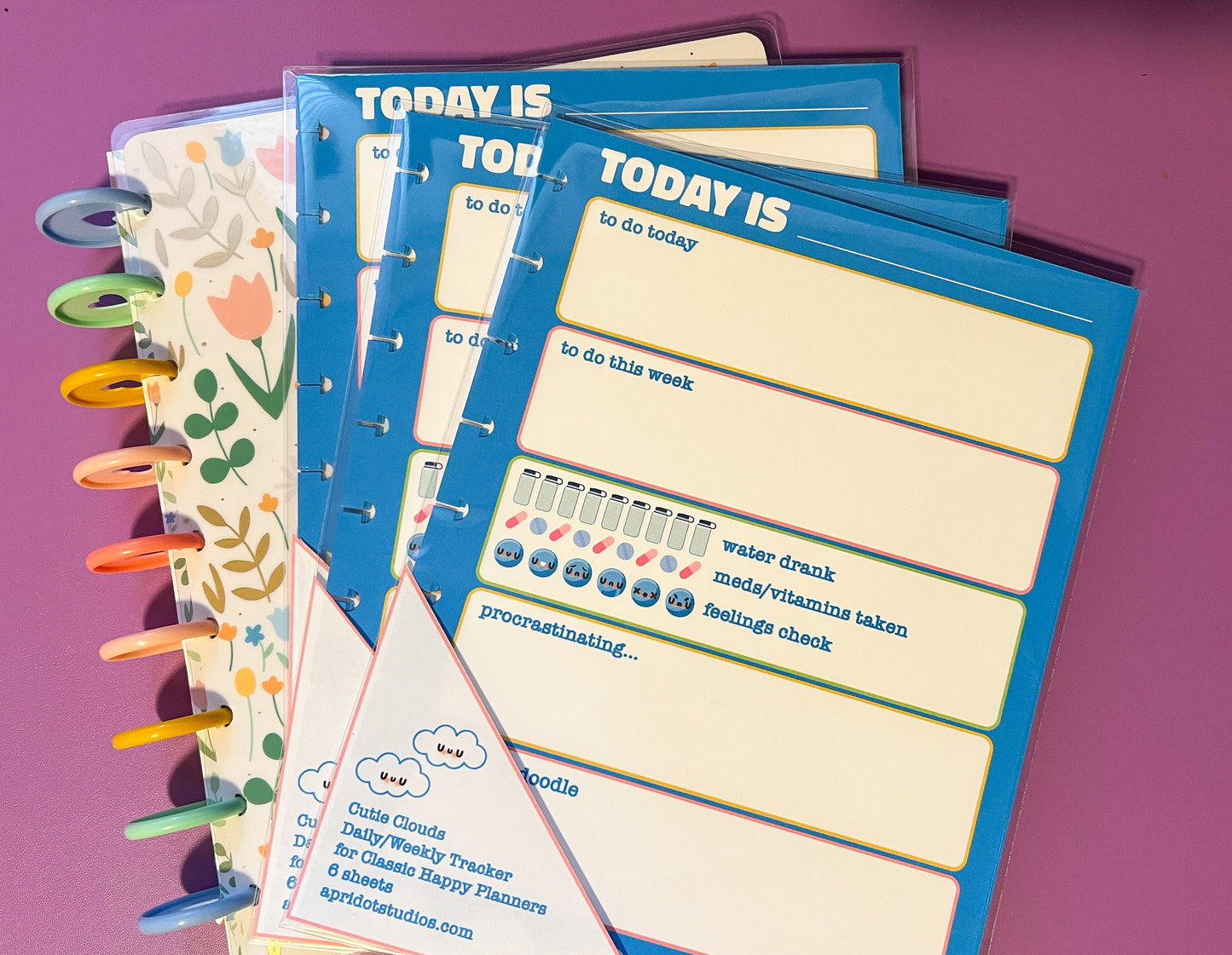 Cutie Clouds Daily/Weekly Tracker Sheets - Apridot Studios