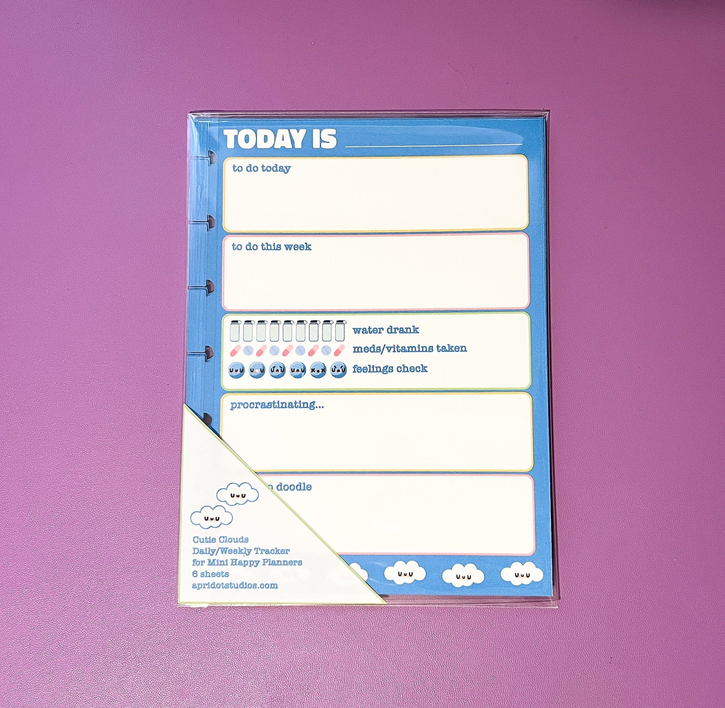 Cutie Clouds Daily/Weekly Tracker Sheets - Apridot Studios