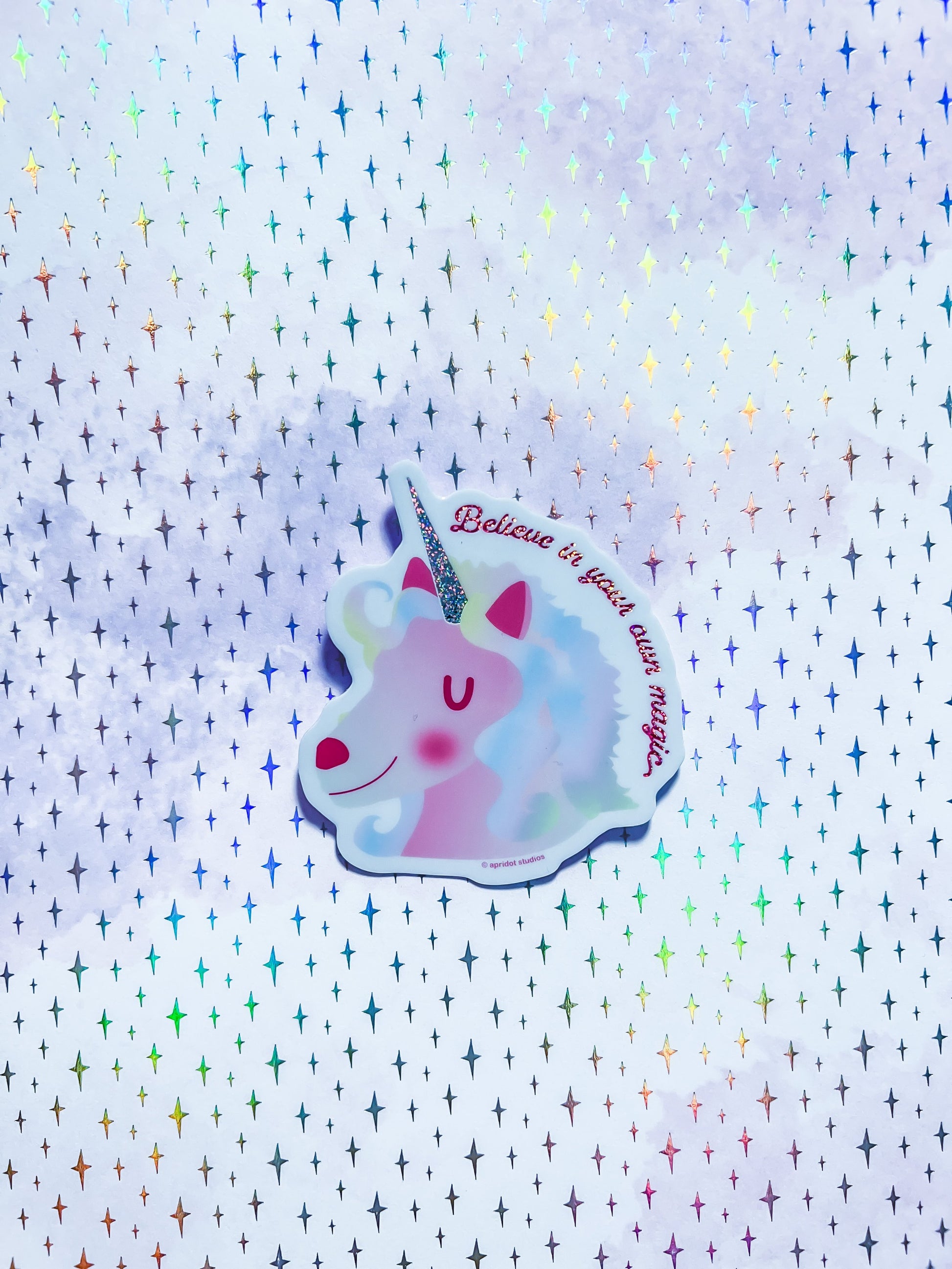 *Holographic* Unicorn Magic Sticker - Apridot Studios