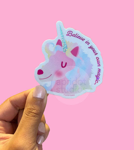 *Holographic* Unicorn Magic Sticker - Apridot Studios