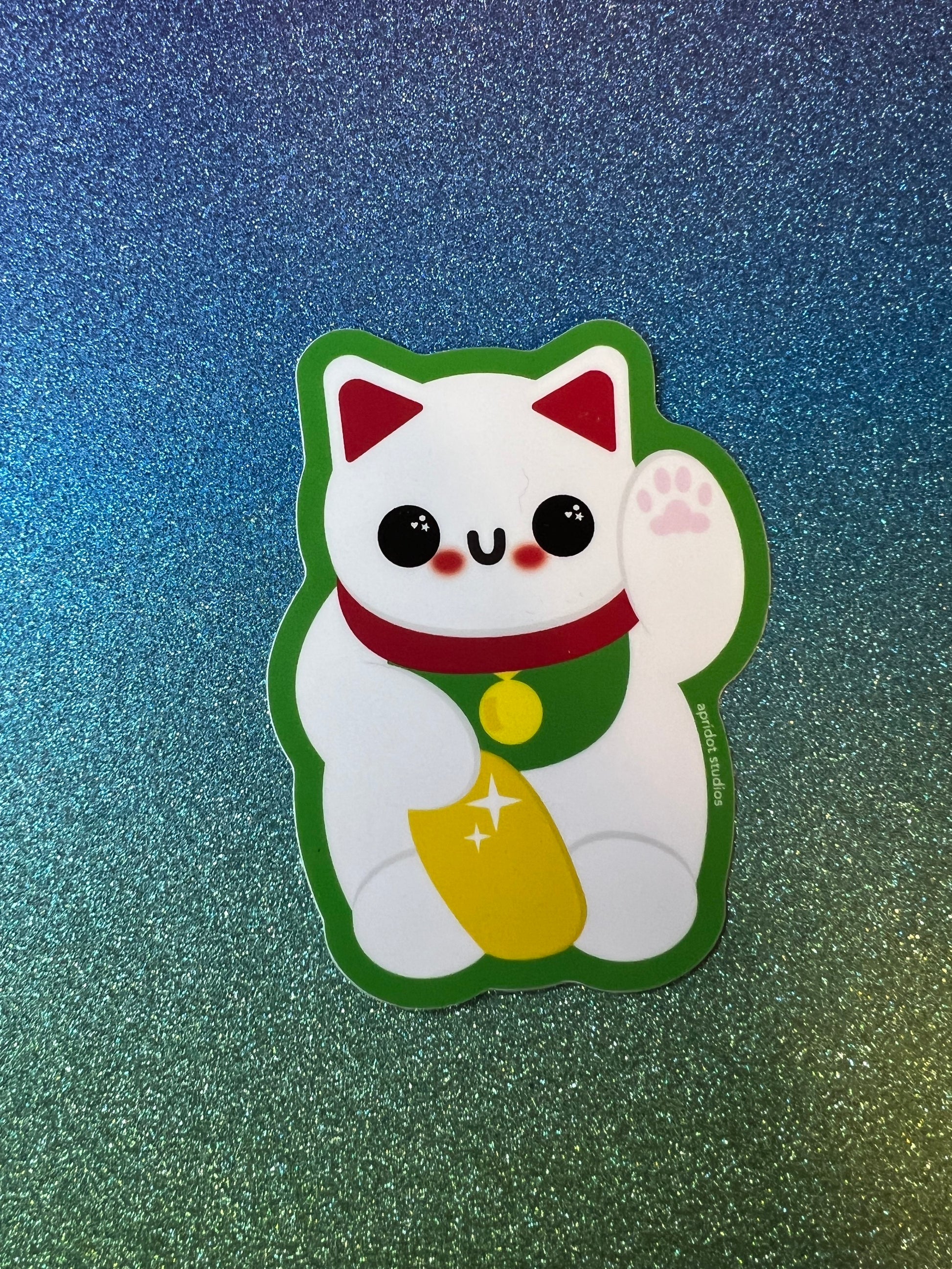 Lucky Cat Sticker - Apridot Studios