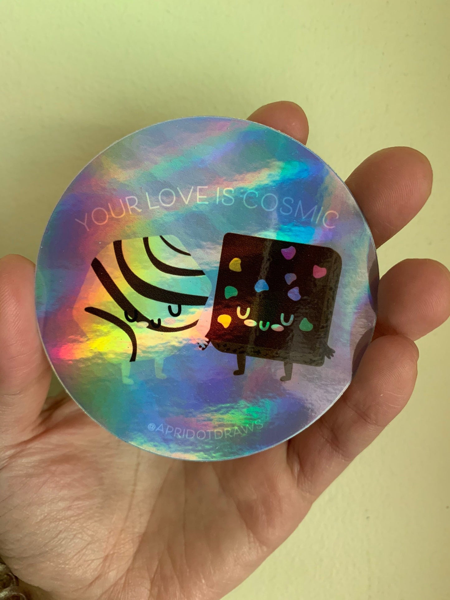 Cosmic Love Holographic 3” Sticker - Apridot Studios
