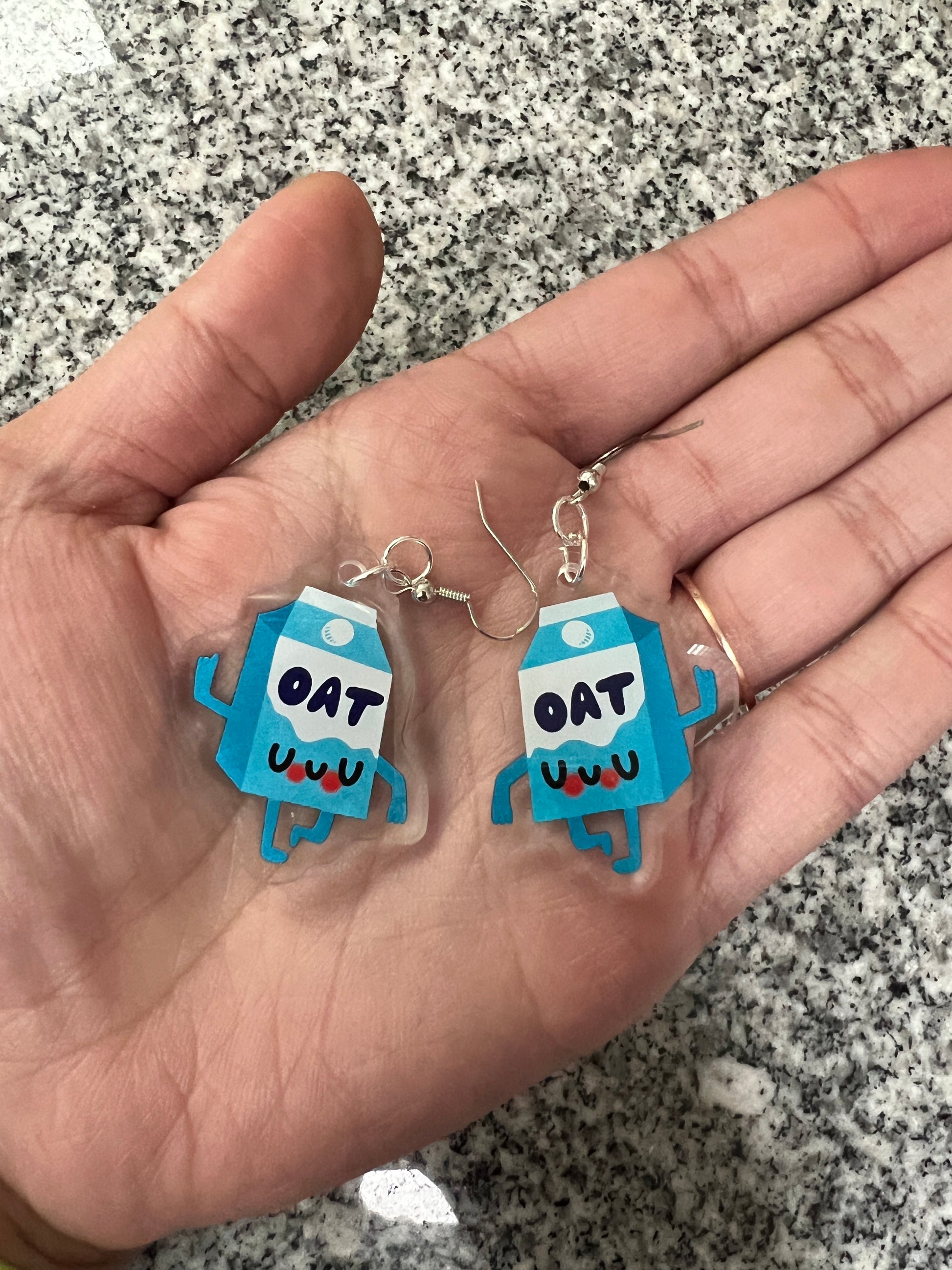 Oat Milk Acrylic Earrings - Apridot Studios