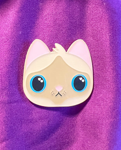 Meems the Siamese Cat Enamel Pin