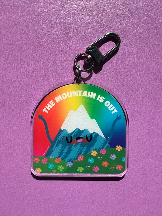 Mountain Is Out Acrylic Keychain - Apridot Studios