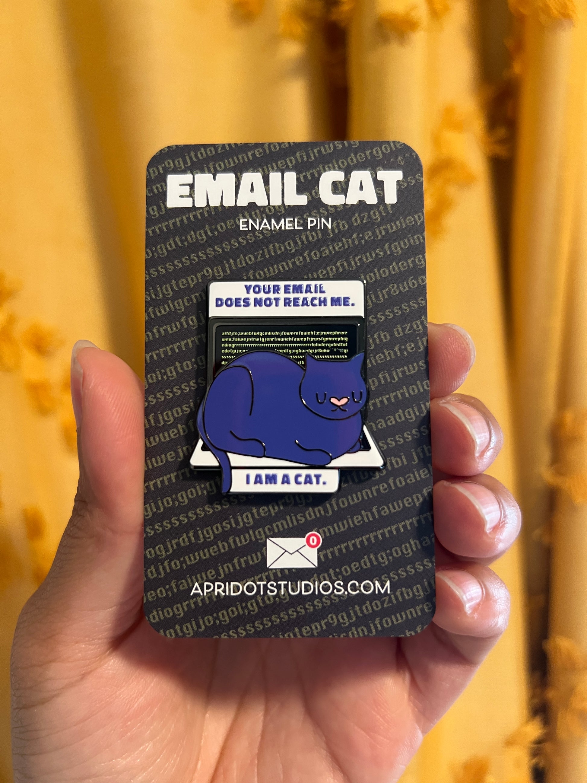 Email Cat Enamel Pin - Apridot Studios